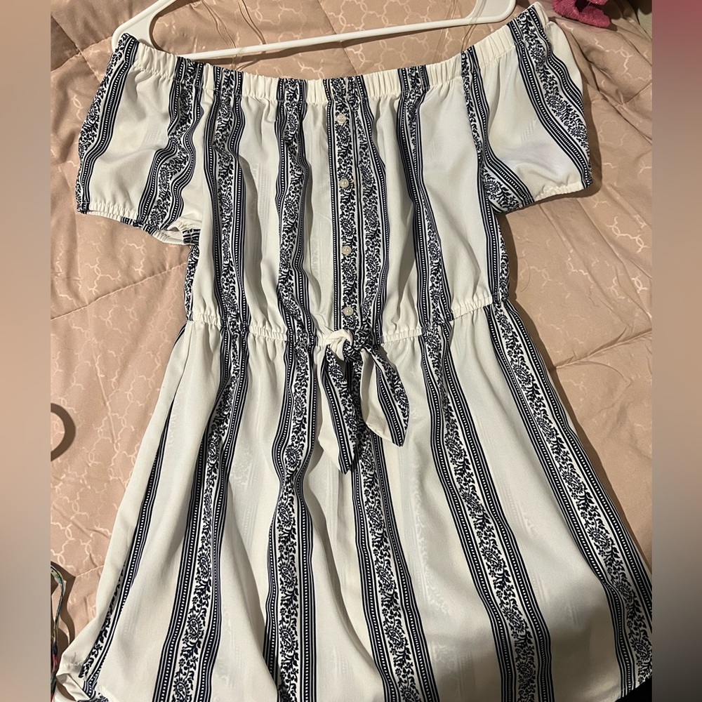 White and Blue Greece Mediterranean Dress